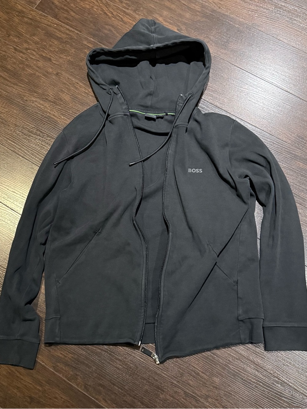 HUGO BOSS Full Zip Hoodie Men’s Size Large Black Sweater